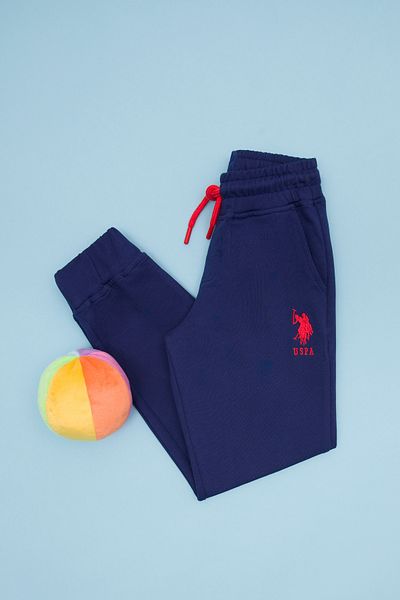 U.S. Polo Assn. Pantaloni trening uni din bumbac cu imprimeu logo