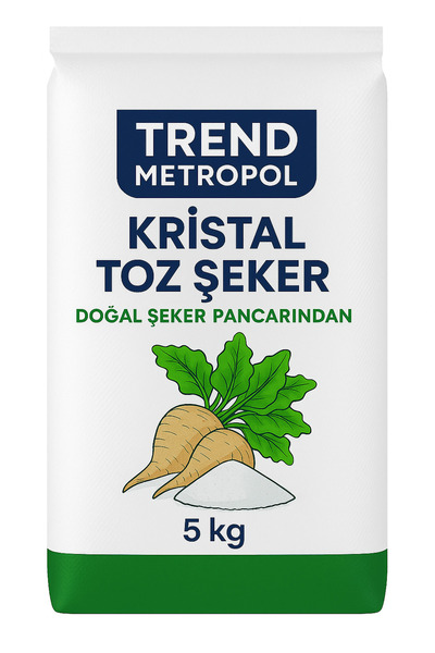 METROPOL Kristal Toz Şeker 5 Kg – %100 Şeker Pancarından Doğal Üretim