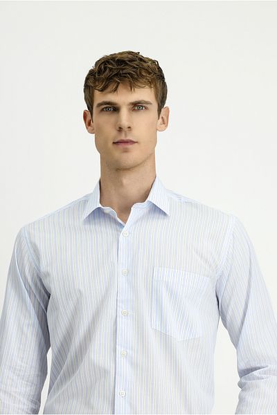 Kiğılı Long Sleeve Crotch Striped Cotton Shirt