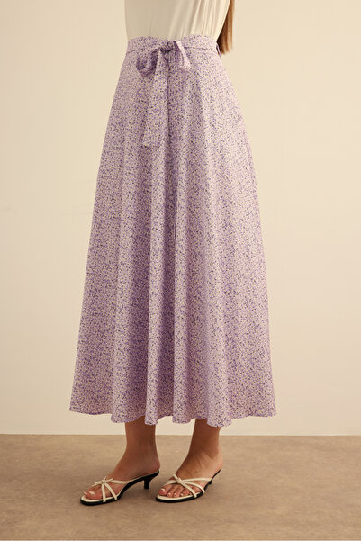 Aker Çıtır Çiçek Desen Kloş Etek