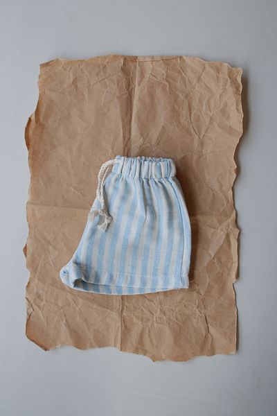 Oh La La Koala For Little Ones Blue Striped Muslin Shorts