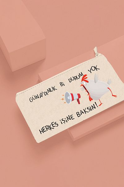qoeuyl boutique Good Morning No Excuses Printed Funny Gift Cloth Makeup Bag Pen Holder Wallet