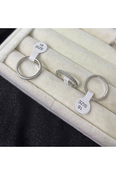 PRİDE COLLECTİON Tamtur Yüzük 14k Beyaz Altın Kaplama Vip Yüzük