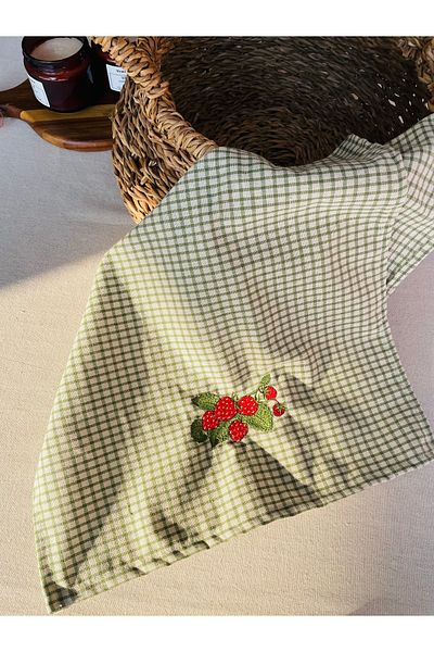 HOME OF BLOSSOM Embroidered Linen Kitchen Cover / Cloth / Oven Cover