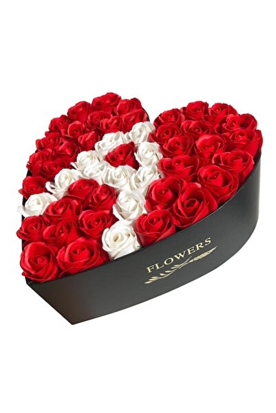 OEM Litera A din trandafiri de săpun - Cutie în formă de inimă, Colorissima, ...