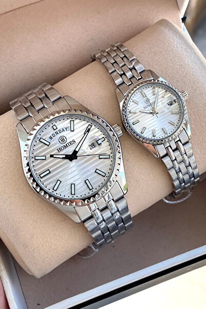 Homies Orijinal 2 Yıl Garantili Kutulu Çelik Erkek Kadın Çift Sevgili Kol Saati