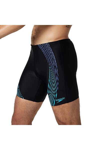 SPEEDO Duo Logo Print Mid Jam-mer Erkek Mayosu Siyah-Mavi