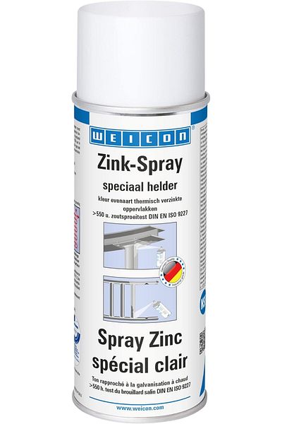 Weicon Zinc Spray Bright Grade 400 ML Rust Protection, Heat-Resistant And Suitable As A Primer For M