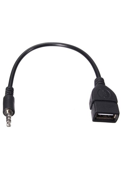SOHO Auxiliary cable OTG USB 2.0 female to Jack 3.5 male, length 20 cm, Black