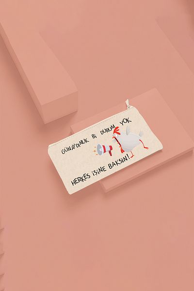 qoeuyl boutique Good Morning No Excuses Printed Funny Gift Cloth Makeup Bag Pen Holder Wallet