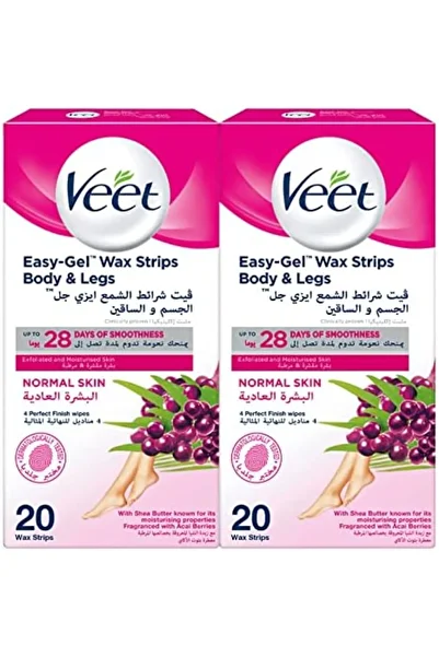 Veet Easy-Gel Wax Strips for Normal Skin, 40 Strips