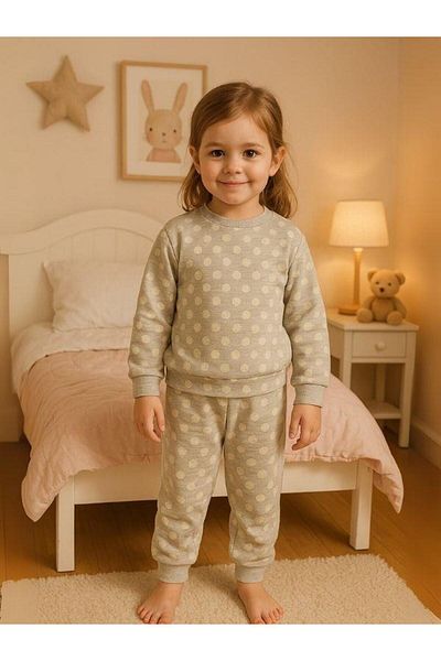 Zekids Girls' Polka Dot Cotton Pajama Set (Ages 6-10)