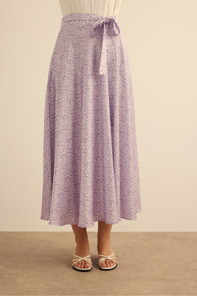 Aker Çıtır Çiçek Desen Kloş Etek