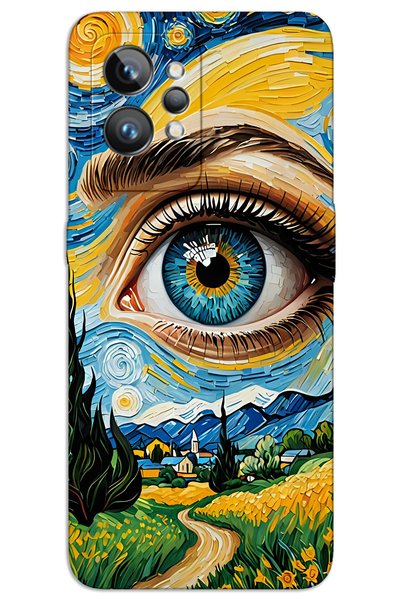 MRCİLETİSİM حافظة Realme GT 2 Pro ذات غطاء خلفي مطبوع بنمط HD - عين فنية