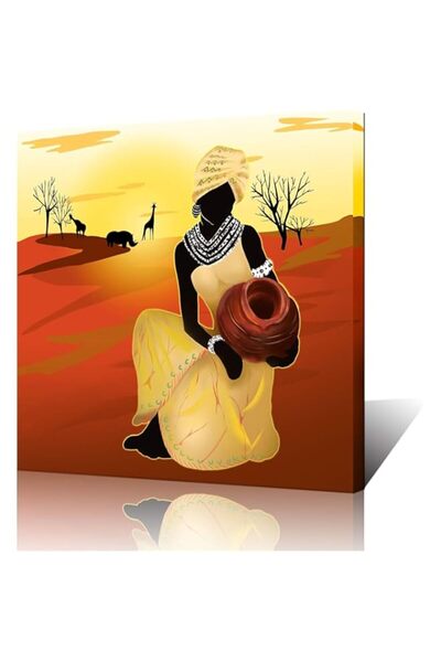Generic لوحة فنية جدارية مطبوعة على قماش امرأة أفريقية من BPA®، لوحات فنية قب...