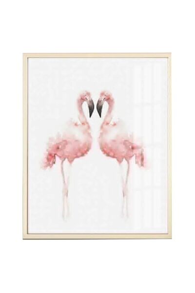 Generic مجموعة من 3 قطع مطبوعة على الحائط بتصميم طائر الفلامنجو النوردي من BP...