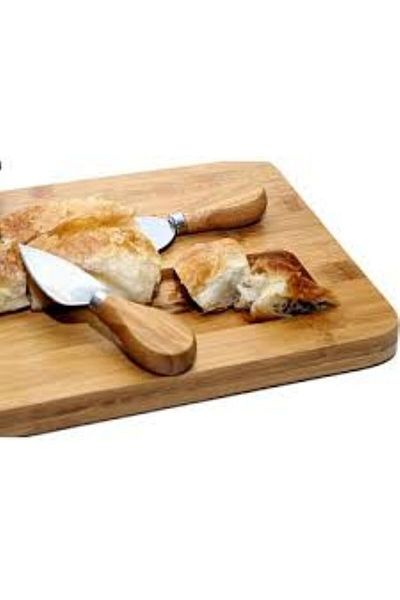 sweenhome 3-Blade Bamboo Rectangular Model Cheese Pie Cut Presentation Plate 30*17 cm