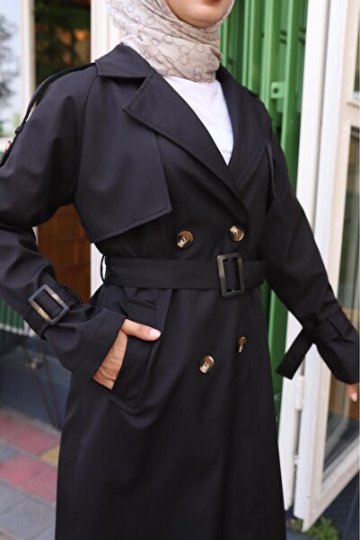 ALNİSS COLLECTİON Kolları Kemer Detaylı Astarlı Trençkot