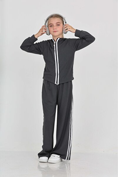 Toontoy Κοριτσίστικο Σετ Φόρμας με Λεπτομέρεια Ρίγες