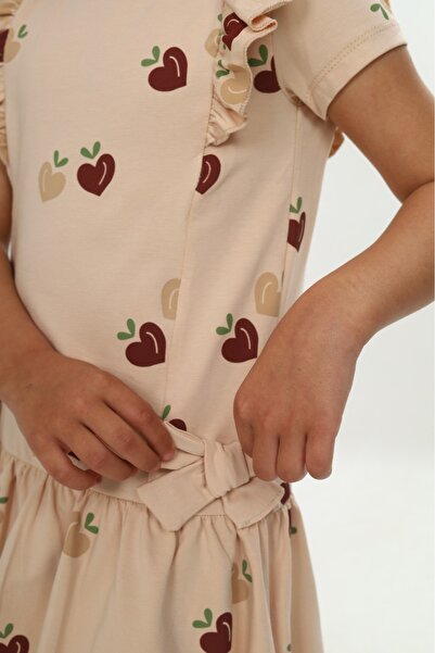 Toontoy Φόρεμα για κορίτσια με φιόγκο και καρδιά με τύπωμα