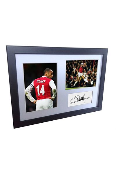 Generic BPA® Signed Black Soccer Thierry Henry Arsenal Autographed Photo Photographed Picture Frame A4