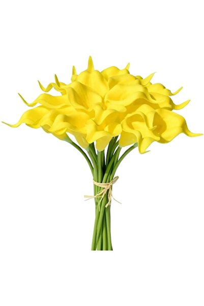 OEM 20 Bucati De Flori Artificiale din Crin Calla, galben, Inaltime de 35 cm