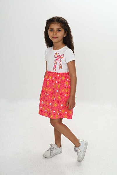 Toontoy Κοριτσίστικο φόρεμα με πολύχρωμο λουλούδι