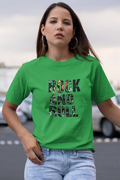 Butik تي شيرت روك آند رول مطبوع / نسائي متعدد الألوان 100% قطن بقصة عادية ومريحة