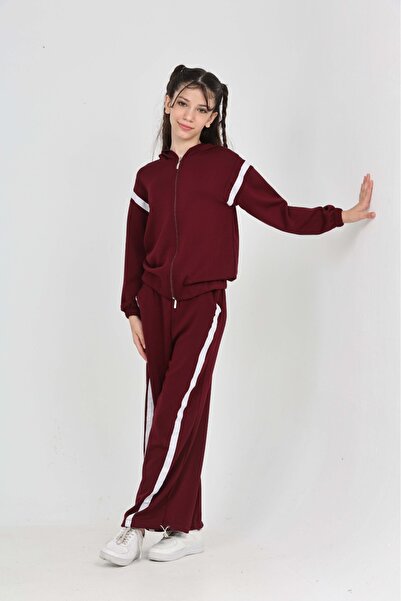 Toontoy Girl's Stripe Detailed Tracksuit Set