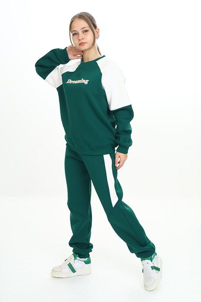 Toontoy Girl's Embroidered Tracksuit Set