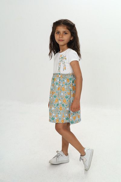 Toontoy Girl's Colorful Floral Printed Dress