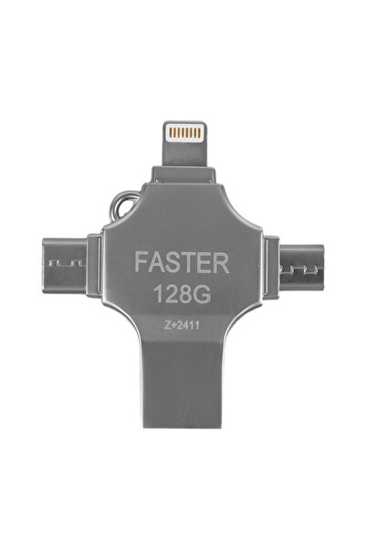 Rabelix Online Marketing 128 Gb 4 in 1 Compatible with All Devices Flash Memory USB 3.0 Type C Microusb Lightning Port