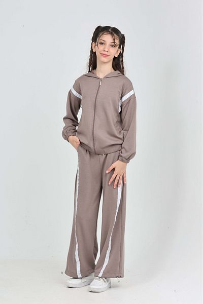 Toontoy Girl's Stripe Detailed Tracksuit Set