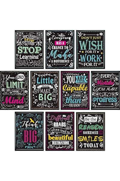 Generic ملصقات اقتباسات تحفيزية من BPA، ١٠ قطع، مع ٨٠ نقطة لاصقة، مقاس ١١ بوص...