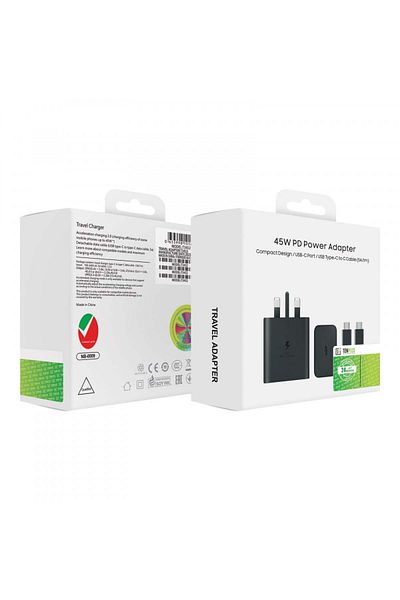 TENPLUS Ten Plus 45W USB-C Fast Wall Charger with USB-C to USB-C Cable