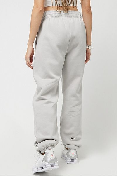Nike Sportswear Fleece Mid Rise Loose Fit Hooded Plus Size Women's Sweatpants Light Gray