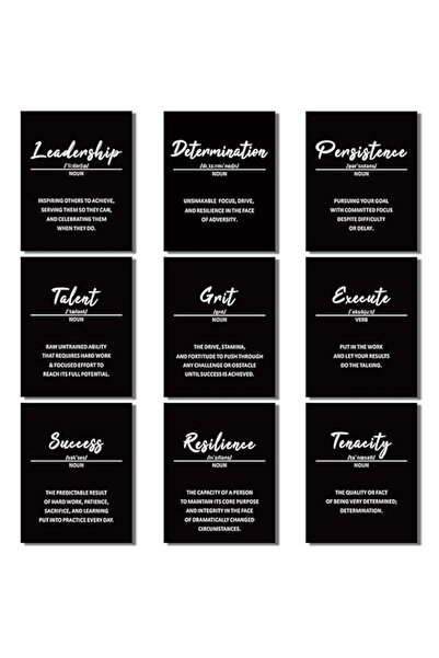 Generic KWSLIN 9 قطع من مطبوعات فنية جدارية بعبارات ملهمة، ديكور جداري تحفيزي...