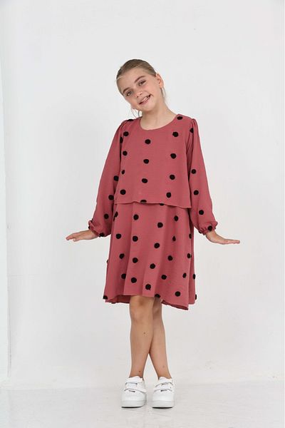 Toontoy Girl's Polka Dot Detailed Dress