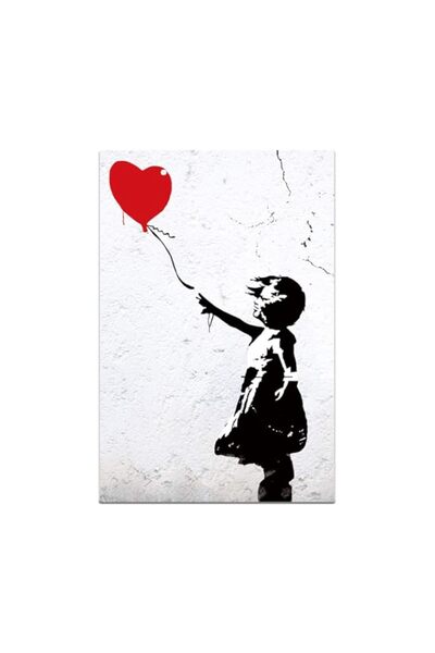 Generic bpa Banksy Canvas Wall Art Girl with Balloon - Banksy Girl with Red B...