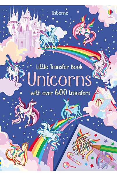 Usborne Детска книга, Usborne, Книга с упражнения за трансфер "Еднорози", 5+ ...