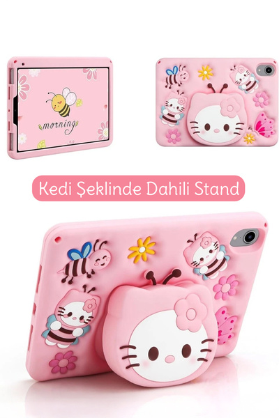 TEKNETSTORE Samsung Galaxy Tab A9 8.7 (2023) Sm-X110 Compatible Kids Case with Strap Stand Fun