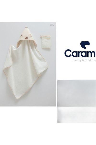Caramell My Baby Kumsal 100% Organic Cotton Soft Tedy Swaddle Towel 82X90 cm and 1 Pouch 1629