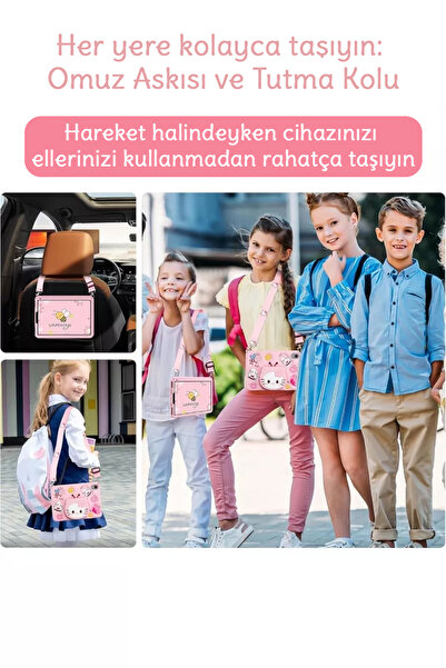 TEKNETSTORE Samsung Galaxy Tab A9 Plus 11 Inch Sm-X210 Kids Case with Strap Stand Fun Character