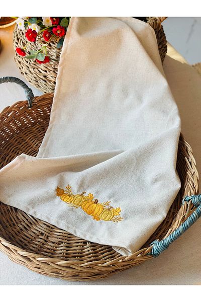 HOME OF BLOSSOM Embroidered Linen Kitchen Cover / Cloth / Oven Cover