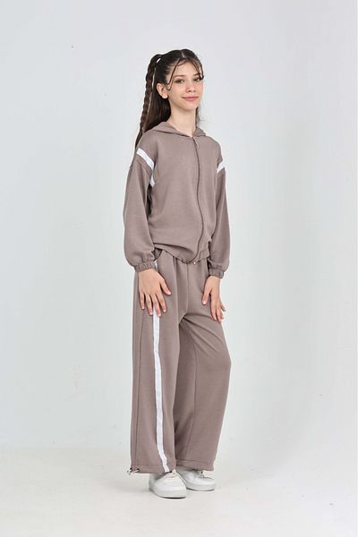 Toontoy Girl's Stripe Detailed Tracksuit Set