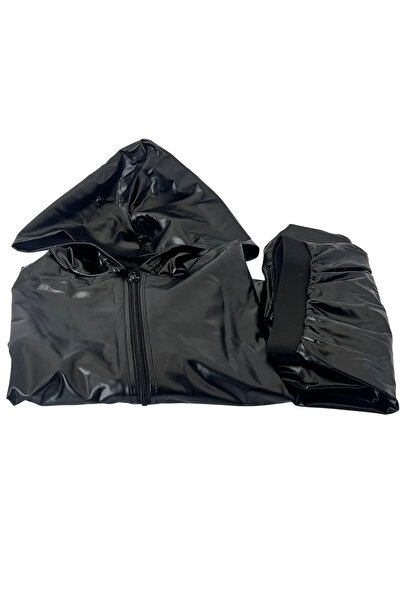 Germag Costum de ploaie negru impermeabil, jachetă și pantaloni, protecție completă