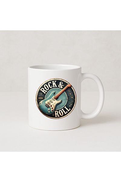 sielta Rock N Roll Printed Gift Porcelain Mug