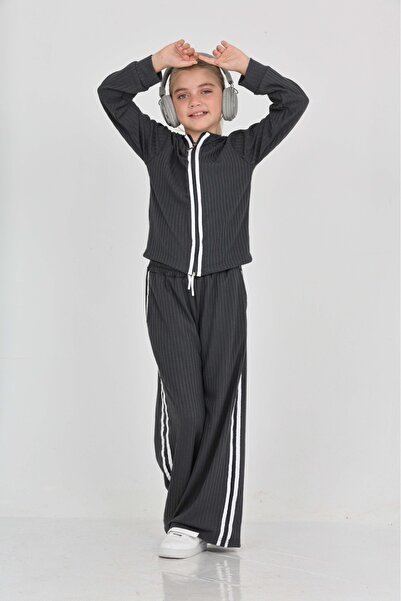 Toontoy Κοριτσίστικο Σετ Φόρμας με Λεπτομέρεια Ρίγες