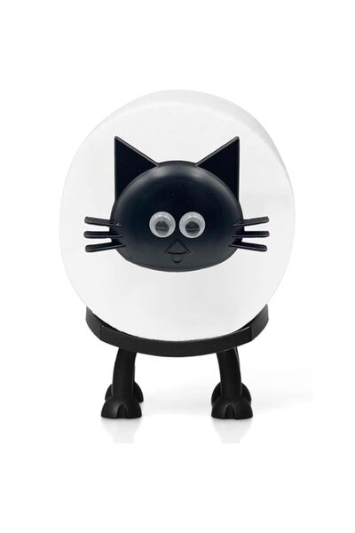 Generic حامل ورق تواليت للقطط - حامل مناديل حمام قائم بذاته على شكل قطة سوداء...