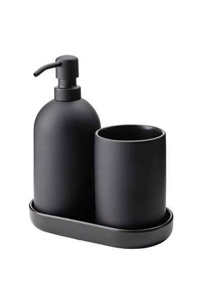 Generic طقم حمام IKEA GANSJÖN، مكون من 3 قطع، أسود